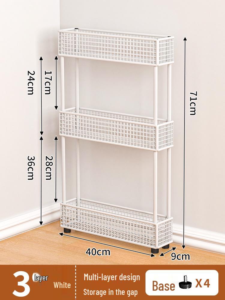 

Ultra-Thin Floor-Standing Bathroom Gap Storage Cabinet with Wheels