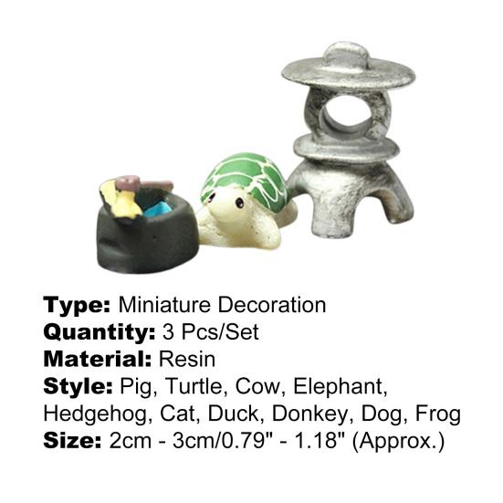 Smart 3Pcs Dollhouse Craft Micro Landscape DIY Flower Pot Miniature Decor