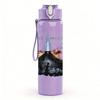 1PC Retro Female Silhouette Black White Print 750ml Portable Sports Water Bottle Leakproof Gym Outdoor Travel Drink Cup