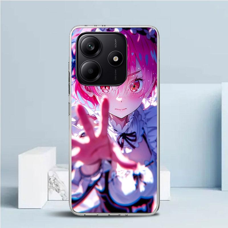 R-Rem Re Zero Anime Soft Cover for Xiaomi Redmi Note 15 14 13 12 Pro Plus Phone Case 14S 11S 11T 11E 10S 10 4G Pattern Shell Red