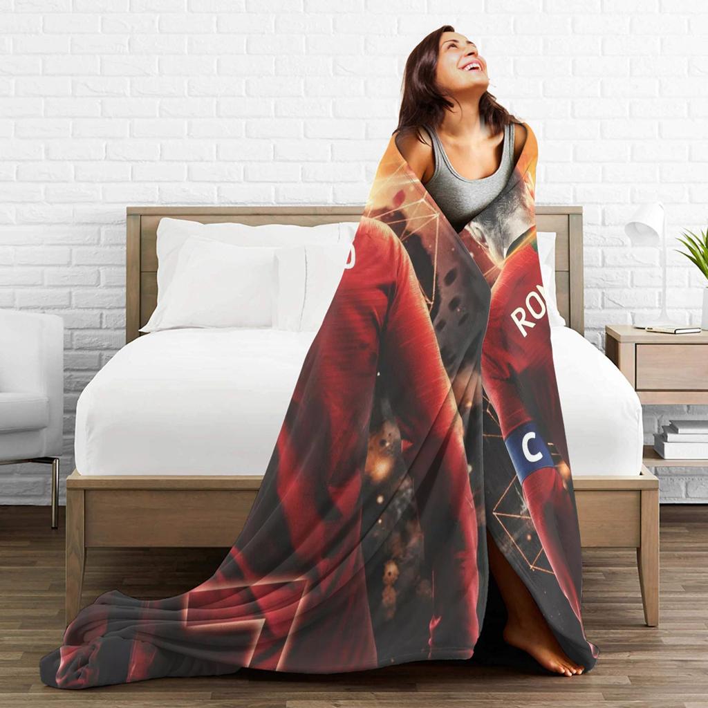 CR7  Football Soccer Blankets Wool Throw Blankets Bedding Couch Decoration Soft Warm Bedsprea,