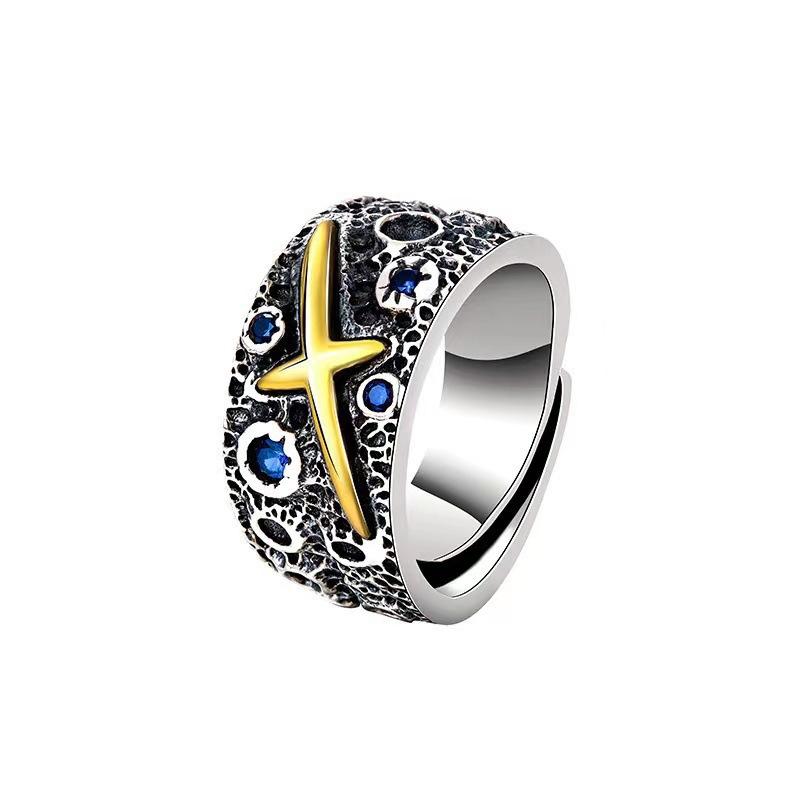 

Мужское кольцо, Модное парное кольцо, Разомкнутое кольцо One Size серебряный