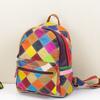 Echte Leder Damen Tasche Erste Schicht Rindsleder Handgemachte Tasche Farbkontrast Rucksack Damen Rucksack