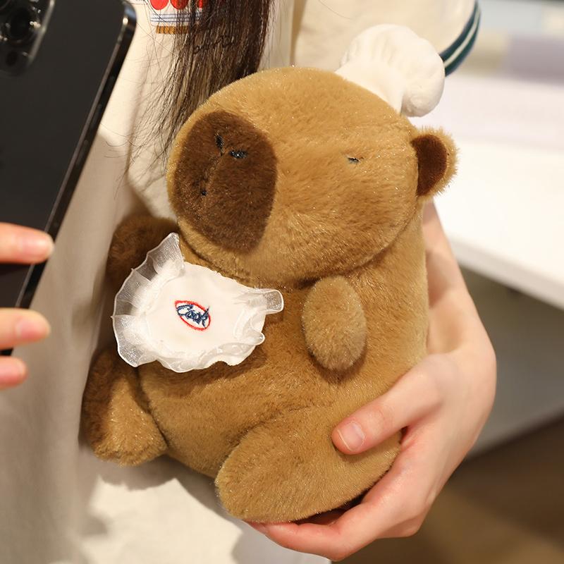 Cute Capybara With Basketball French Fries Cartoon Stuffed Animal Capybara Accompany Sleep Doll Xmas Gifts