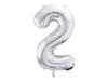 Number ''2'' Foil Balloon, 86cm, Silver