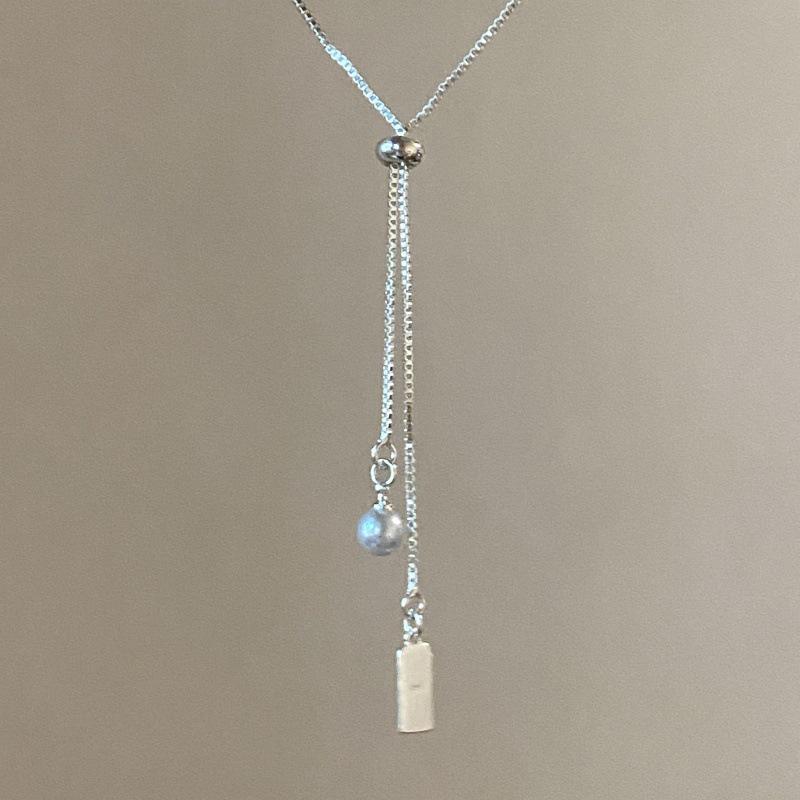 2024 Women s Light Luxury Pearl Square Pendant Necklace - Elegant Summer Clavicle Chain