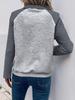 Women's Autumn 2026 Color Block Polo Collar Hoodie - Casual and Stylish Pullover
