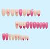 30-Piece 3D Butterfly French Almond Wearable Nails with Pearl Flower Art - European & American Style False Nails