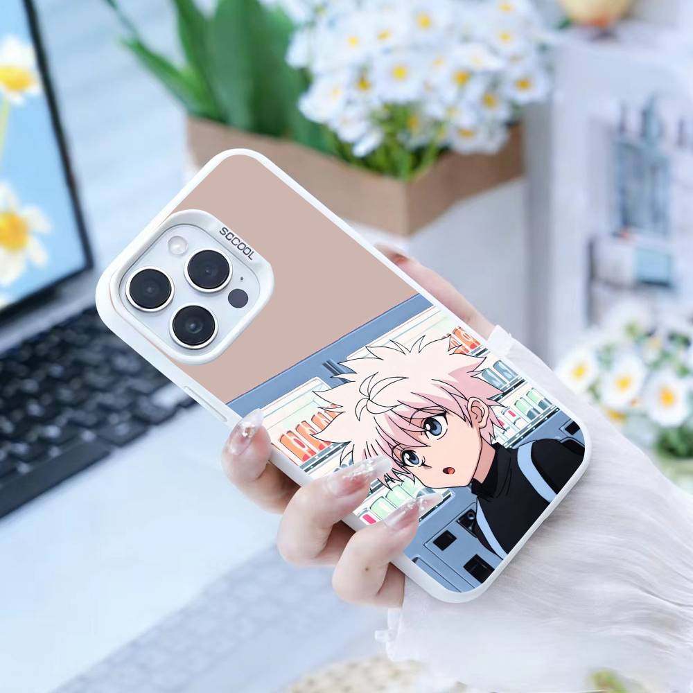 F-Killua Zoldyck H-Hunter X Hunter Phone Case For iPhone17, 16,15,14,13,12 Pro Max Black Candy Matte Shockproof Cover