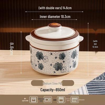 ZISIZ Retro Underglaze Ceramic Steaming Pot
