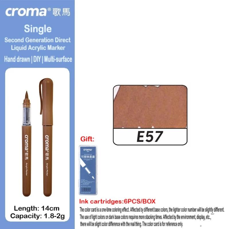 Croma 160/1 Farben Nachfüllbares Direktflüssig-Acrylmarker-Set mit Weicher Spitze, Waschbarer Aquarellpinsel Schulausstattung