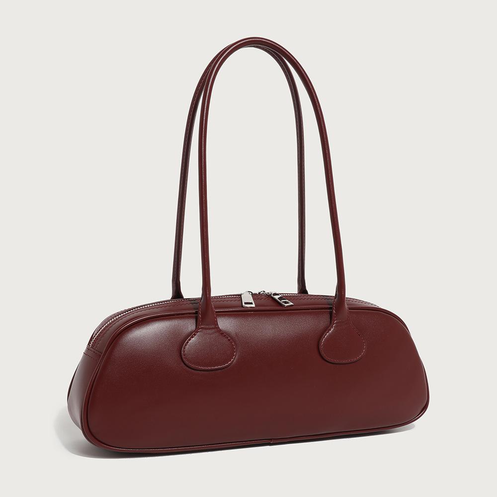 2024 Summer New Niche High-End Single-Shoulder Underarm Bag, Fashionable Large-Capacity Baguette Bag, Bowling Single-Shoulder Bag