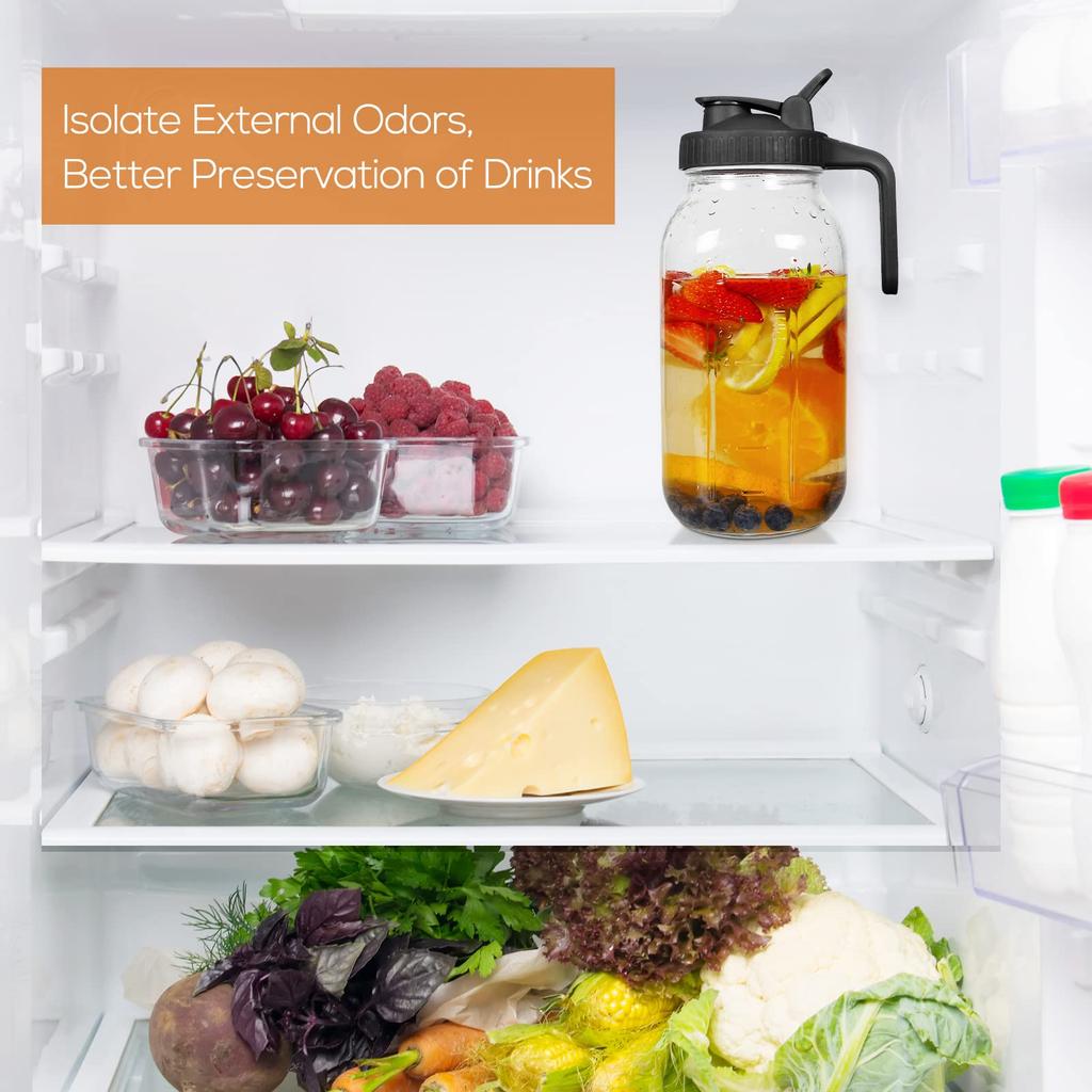 09/1.8L Cold Brew Coffee Maker With Stainless Steel Filter, Glass Coffee Pot,Leak Proof Lid, Make Iced Tea Juice Milk for Fridge