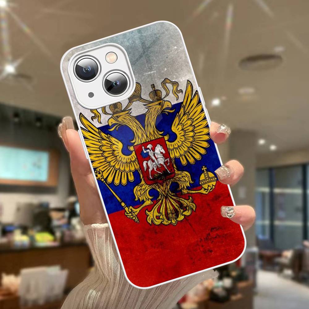 Flag Of Russia Tempered Glass For Iphone 14 13 12 11 Pro Mini XS MAX 14Plus X XS XR Cover