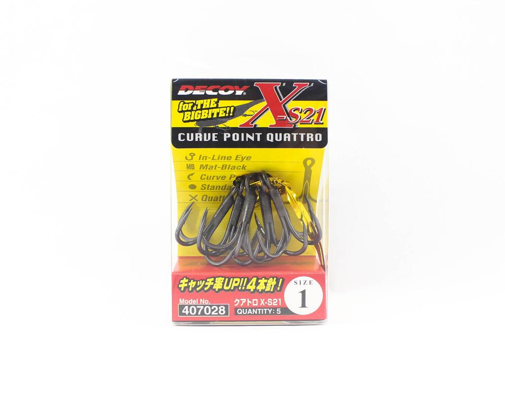 Decoy X-S21 Treble Hook 4 Point Strong Hooks Size 1 (7028)