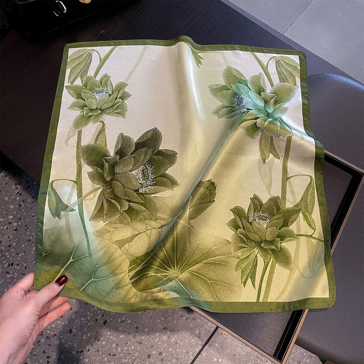 

Brand 100% Silk Scarf Women Neck Hair Foulard Square Hijab Print Poncho Scarves Bandana 53cm New Wrap Kerchief Headband Shawls Real Silk 53x53cm