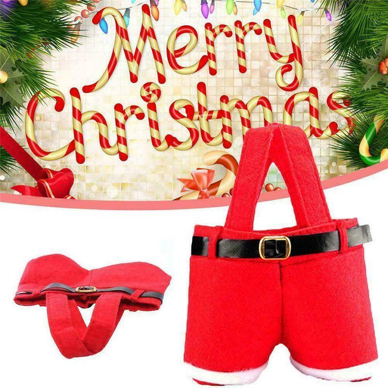 Santa Claus Pants Shaped Christmas Candy Gift Bag For Joyful Holiday Celebrations**
