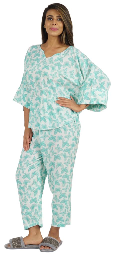 Phagun Women Loungewear 2Pcs Pajama Set Sleepwear Top & Pajama Asian