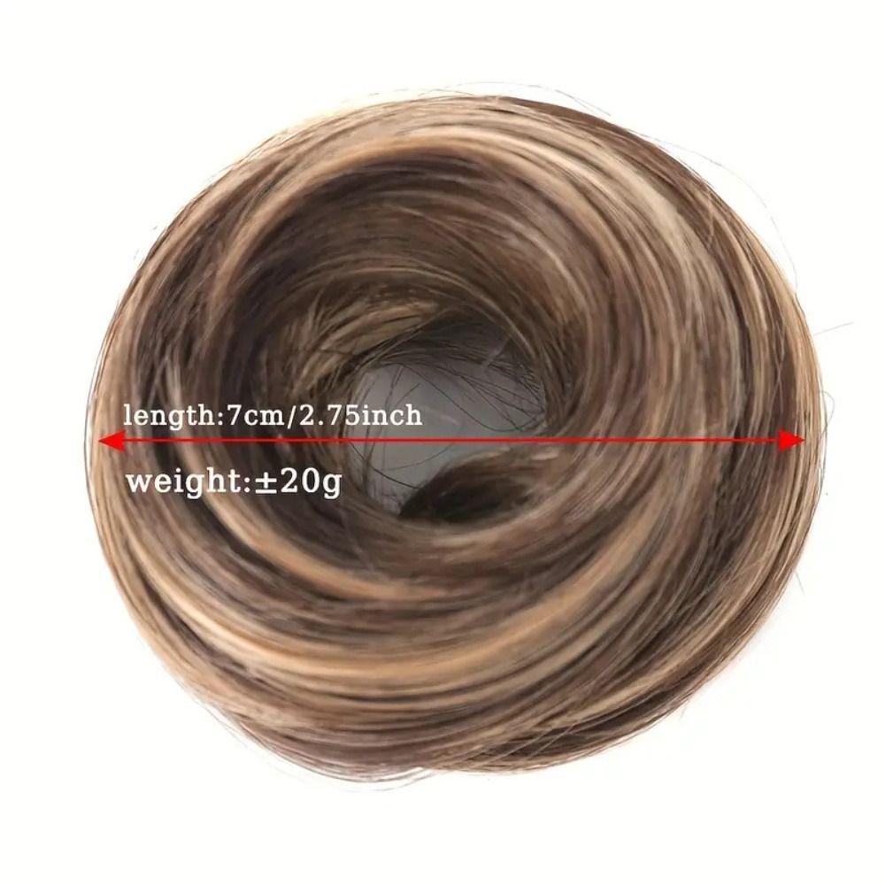 Elastic Rubber Band Straight Updo Chignon Synthetic Flower Bun Head Wig  Lazy