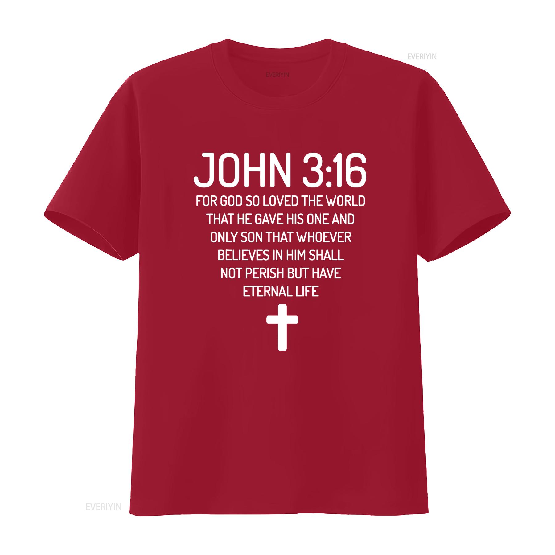 John 3 16 Bible Verse Scripture Christian God loves T Shirt vintage Washed Casual Top For Everyday Wear graphic streetwear Soft S