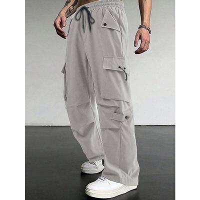 Macacão Americano Masculino Outono Solto Perna Larga Reto Secagem Rápida Casual Calças Tendência