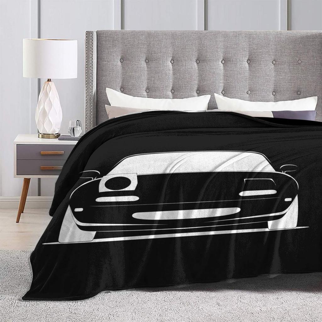 Cute Miata Face  Blankets Soft Warm Flannel Throw Blanket Cover for Bed Living room Picnic Travel Home Sofa