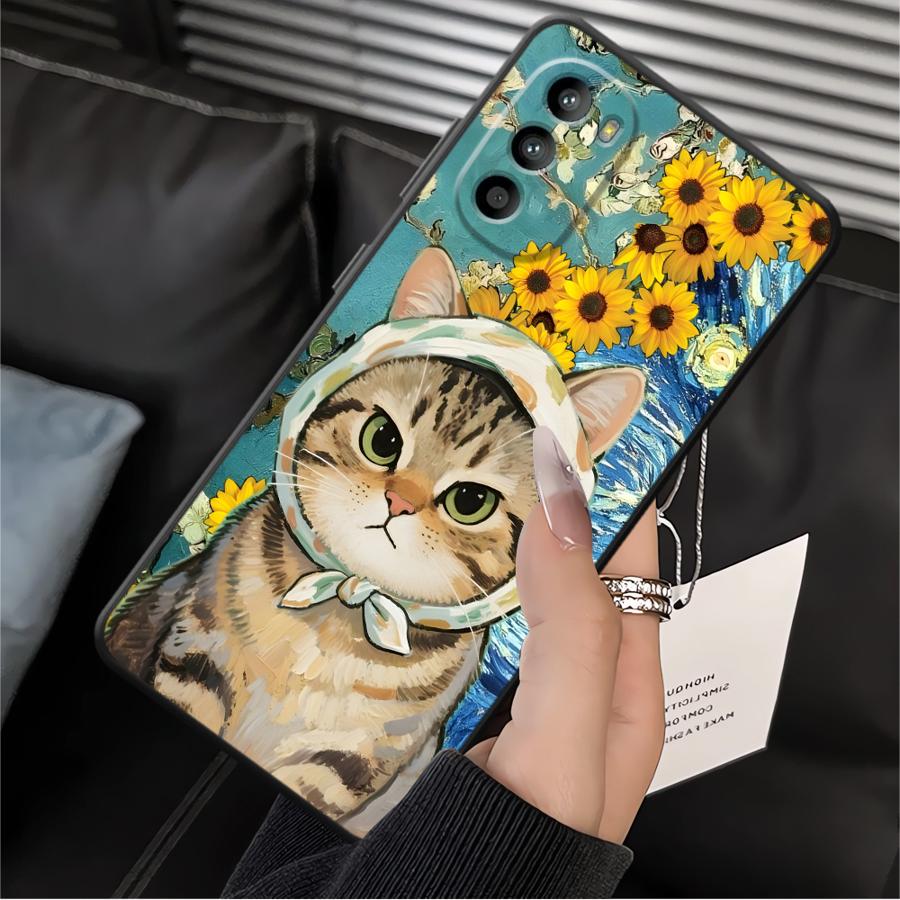 Cartoon Cute Cat Phone Cover Case for Motorola Moto G22 Edge40 G51 G73 G60s G50 Edge 20 Pro 30 Lite G53 G30 G52 G32 G71
