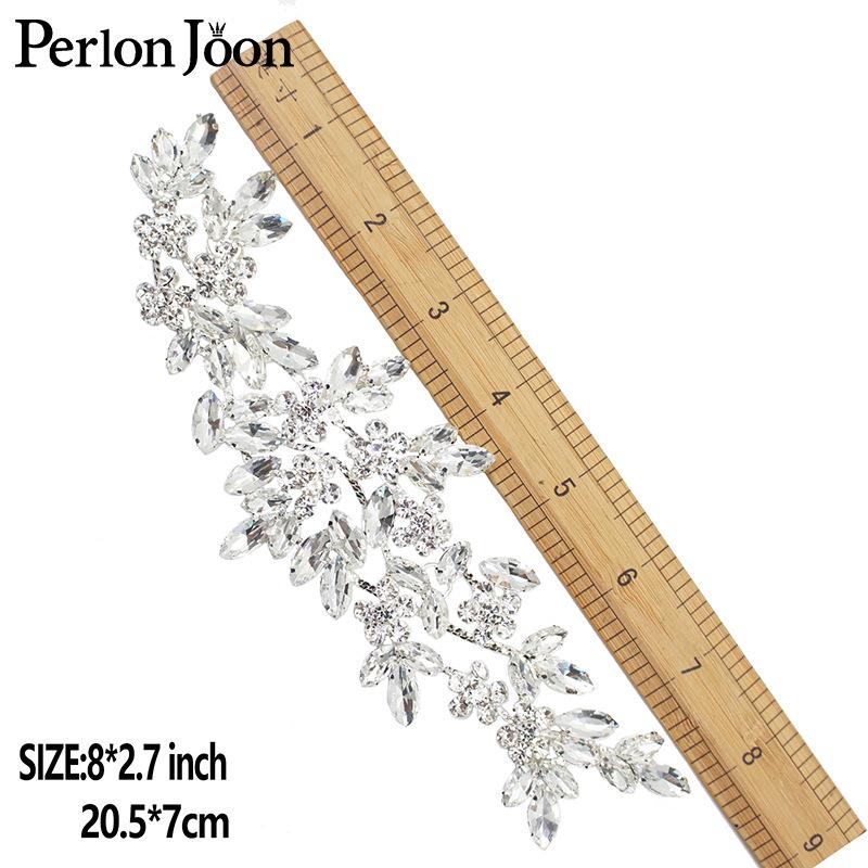 Crystal Branch AB Silver Rhinestone Flower Sew-on Wedding Dress Accessory