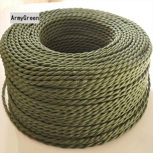 0,75 mm * 2-adriges elektrisches Kupferkabel, Vintage-Gewebekabel, gedrehtes Textilkabel, 2-adriges Textilkabel, Pendelleuchtenkabel, Edison-Beleuchtung