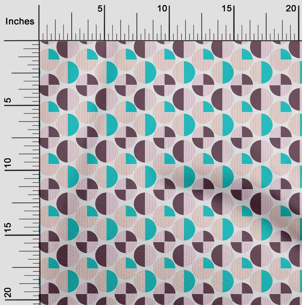 oneOone Cotton Flex Fabric Circle Geometric A  Printed Craft Fabric BTY 40 Inch
