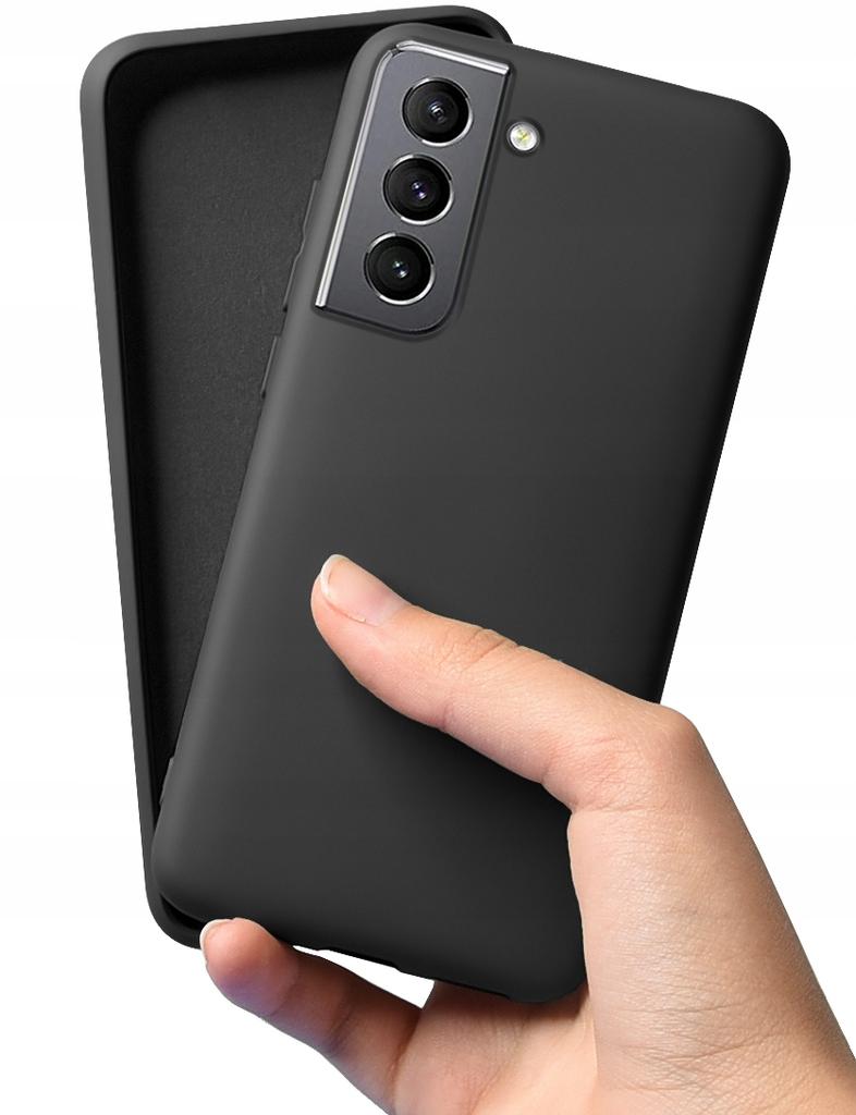 Case for SAMSUNG GALAXY S21 BACK BLACK MATT SILICONE + GLASS