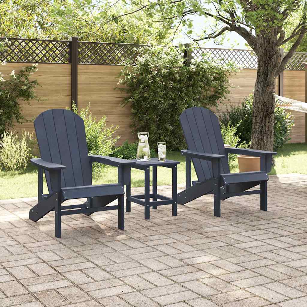 Garden Chair 2 pcs Navy Blue 82 x 74 x 92 cm Polyethylene