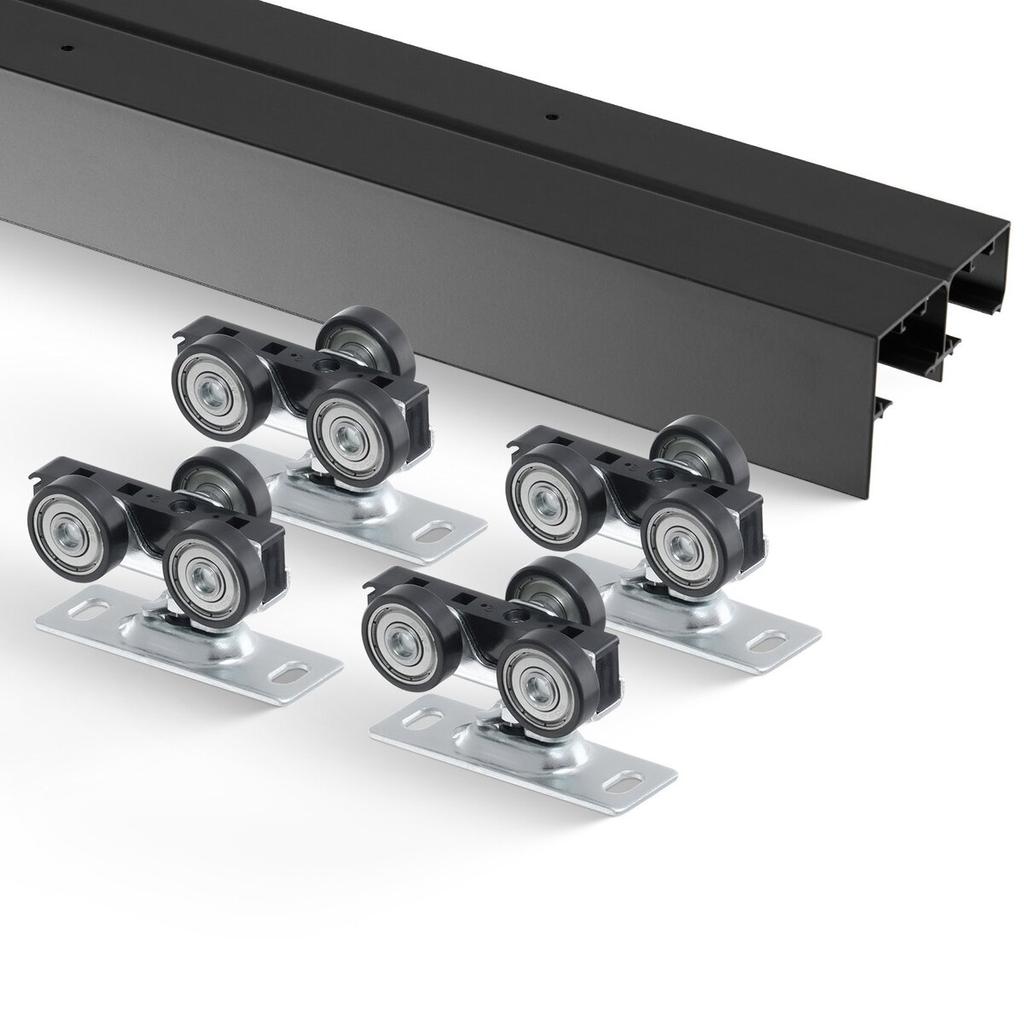 Bypass Door Hardware 4ft Bypass Closet Door Track Kit for 2 Door System
