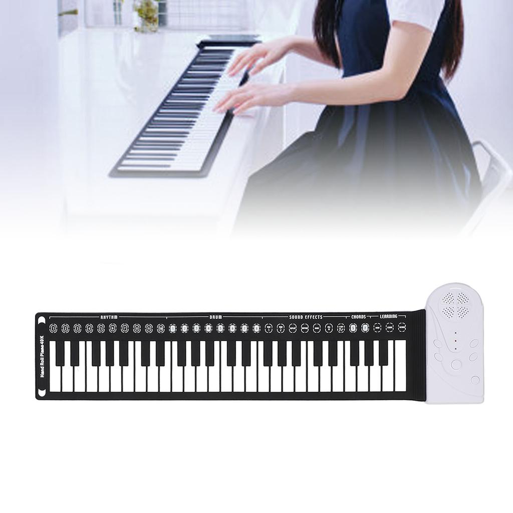 Rolling 49 Key Speaker Keyboard Portable Multifunctional 49 Keys Folding Electronic Keyboard for Training