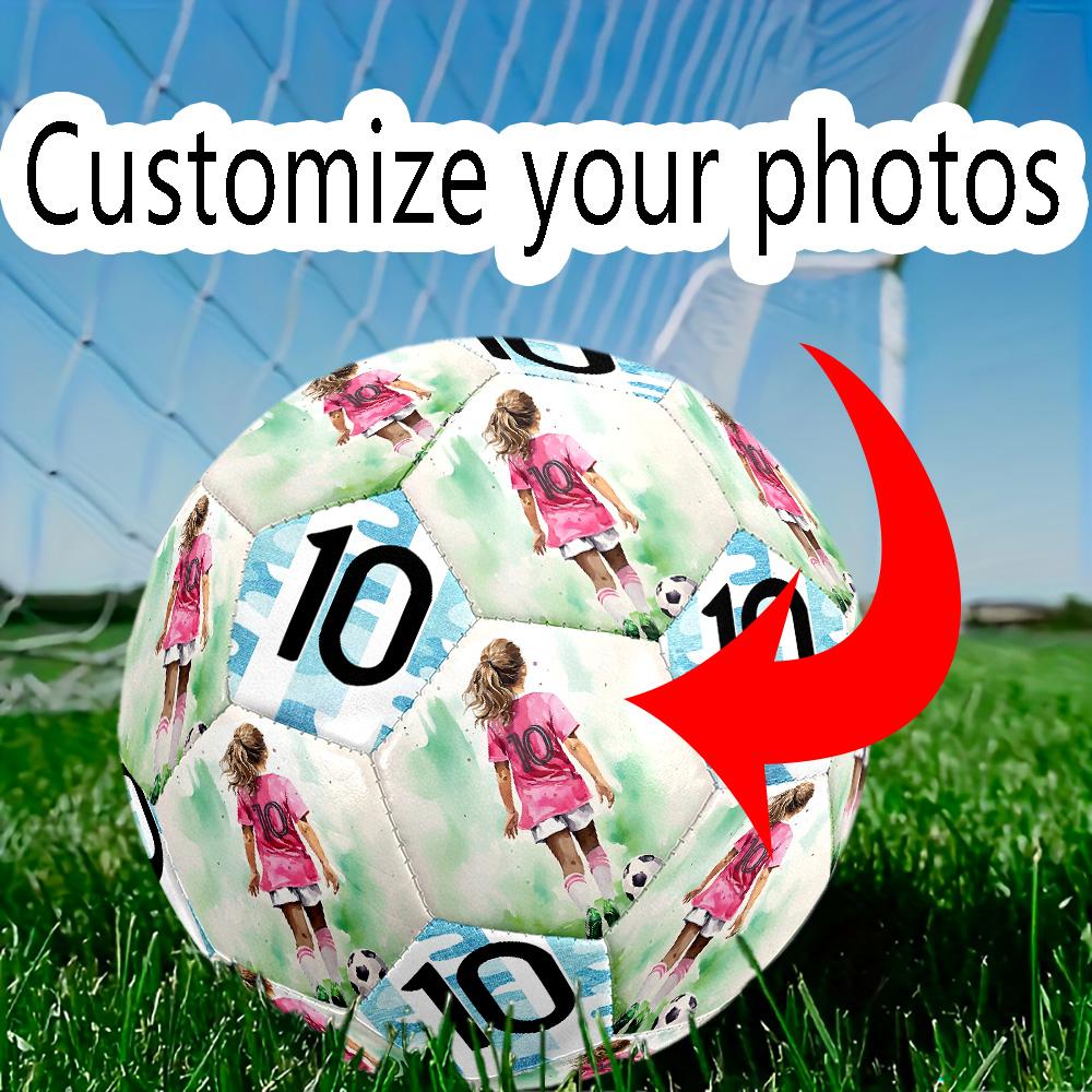 Girl Pink Jersey Soccer Customized picture Size 5 Soccer Ball Machine Sewn Indoor/Outdoor Universal Football Personalized Printing soccer