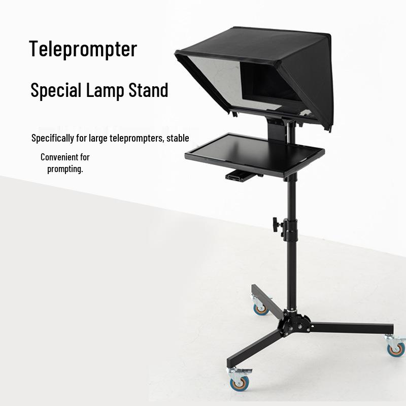 8AMBITFUL Wheeled Light Stand for Live Streaming, Online Classes, and Video Recording with T22 Teleprompter