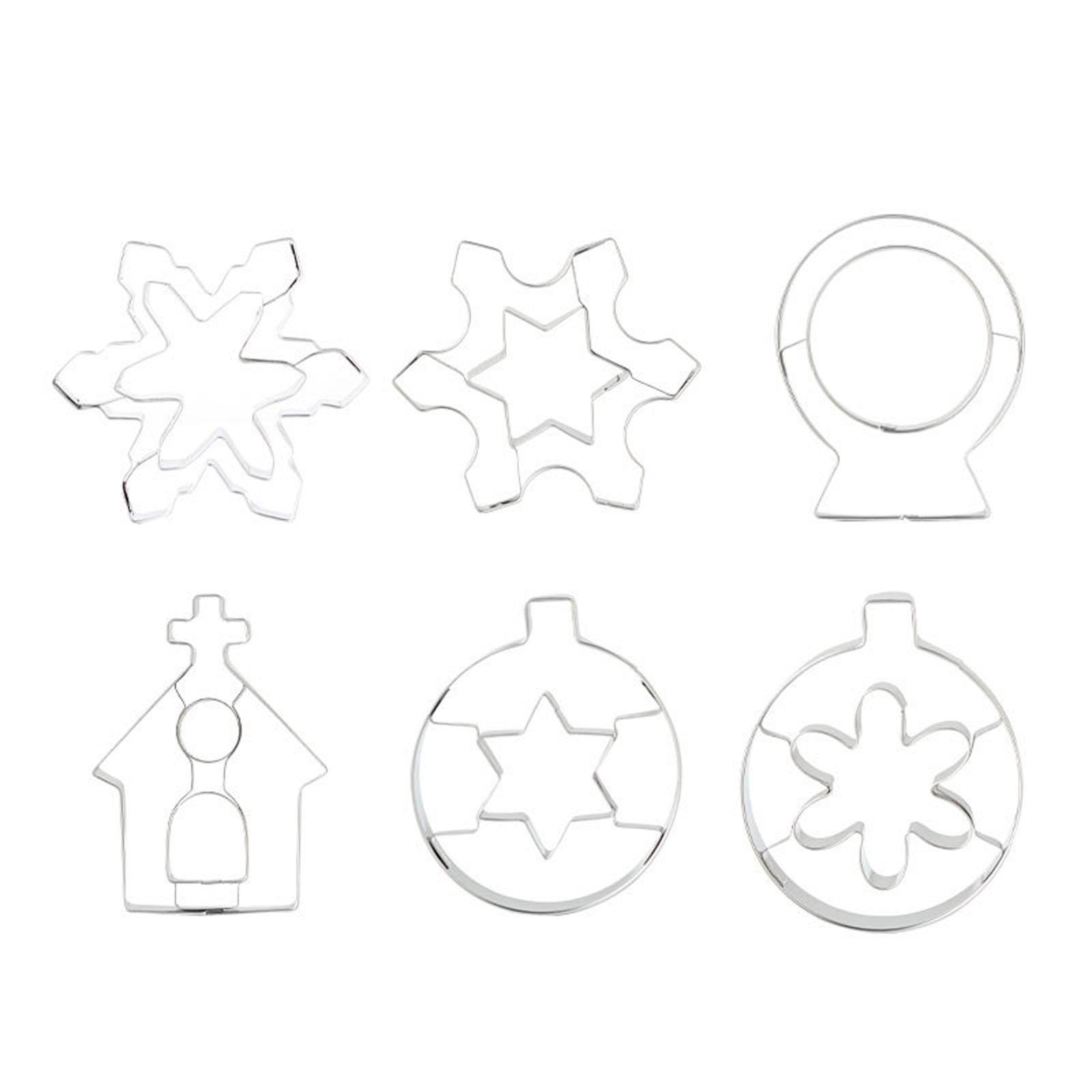 6 PCS Christmas Cookie Cutters Biscuit Molds Cookie Molds Stainless Steel Material Cookie Baking Accessories for Biscuit 1