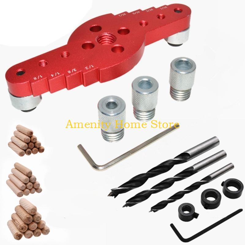 F26C Professional 2-in-1 Center Locator Center Dowel Jig Hole 6-10mm Guide Aluminum Alloy Woodworking Tool