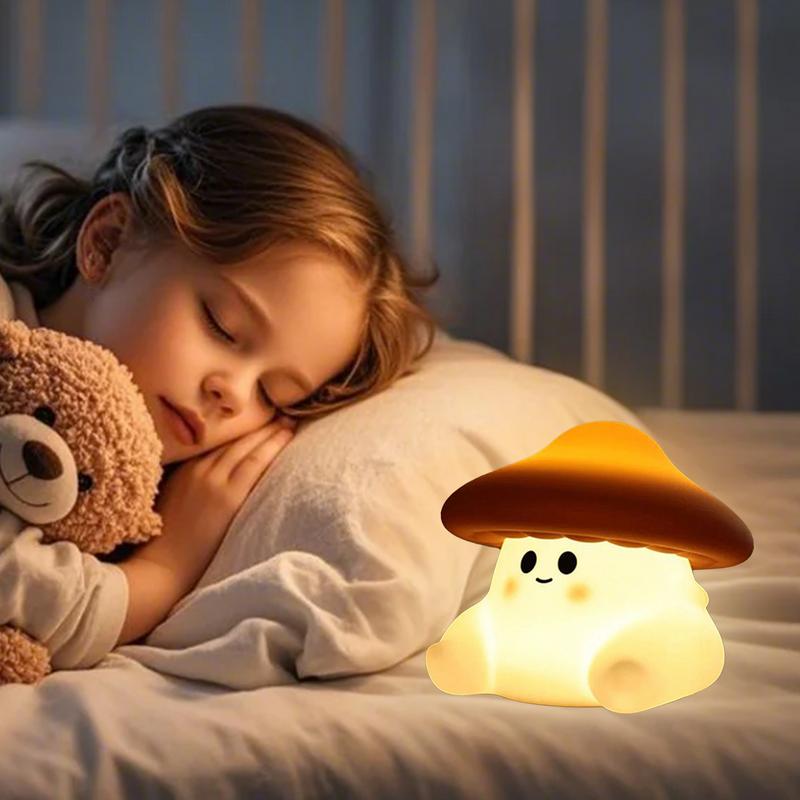Mushroom Night Light Dimmable 3modes Mushroom Lights Innovative Sensor Long-Lasting Battery Table Decor for Kids Room Boys Girls