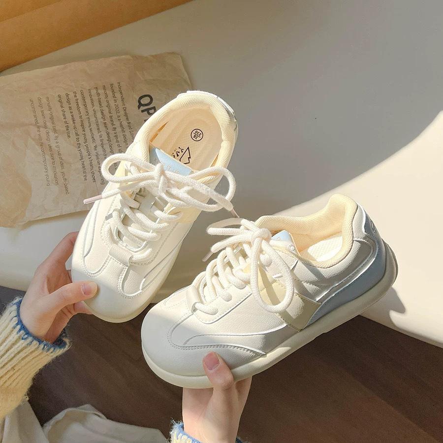 Retro German Training Shoes Women's Spring 2025 New Ugly Cute Big Head Little White Shoes Versatile Platform Sports and Leisure Board Shoes