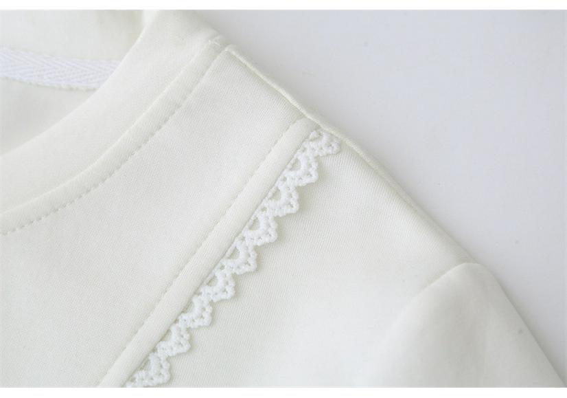 Plus Size 2026 Spring Lace Long Sleeve Round Neck T-shirt - Women's Versatile Mamba Cotton Top 805