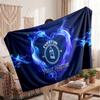 Everton FC Personalized Fleece Blanket With Football Logo, Custom Name Text Soft Warm Home Throw Blanket