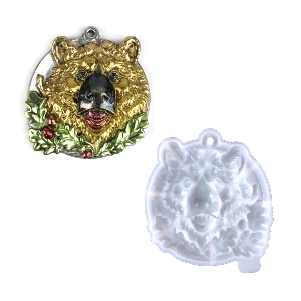 Cute Bear Head Keychain Mold Unique Key Chains Bag Pendant Resin Casting Mould DIY Silicone Molds for Craft Lovers