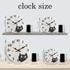 Personalized Cute Black Cat Paw Print Heart Pattern Wooden Wall Clock Silent Quartz Clock      (No Battery)