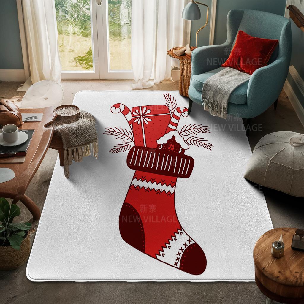 House Entrance Carpet Home Door Mat Living Room Bath Foot Bathroom Non-slip Water Absorption Rugs Bath Merry Christmas Winter