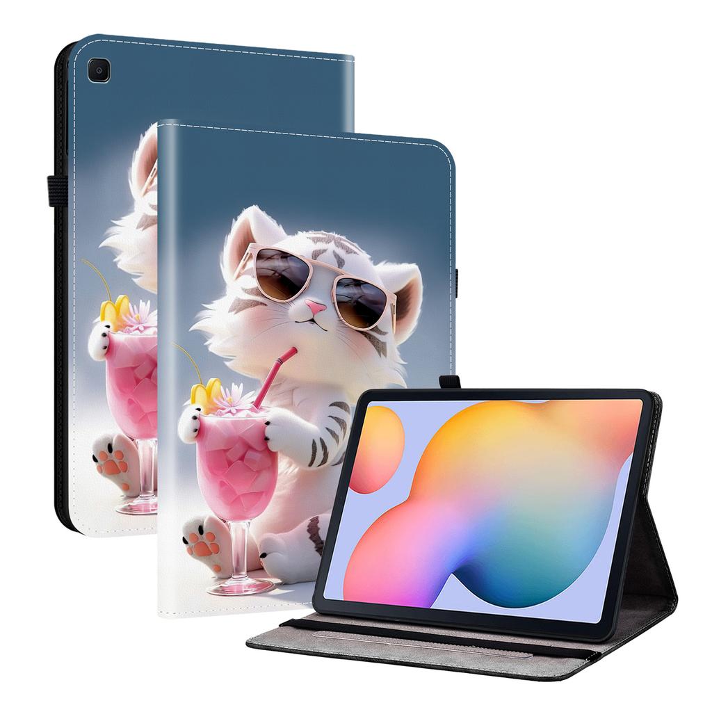 PU Leather Tablet Case for Samsung Galaxy Tab S6 Lite (2024)-11 Styles! Durable,with 2 Stand Slots,Pencil Holder & Card Slots,Flexible TPU Back Cover
