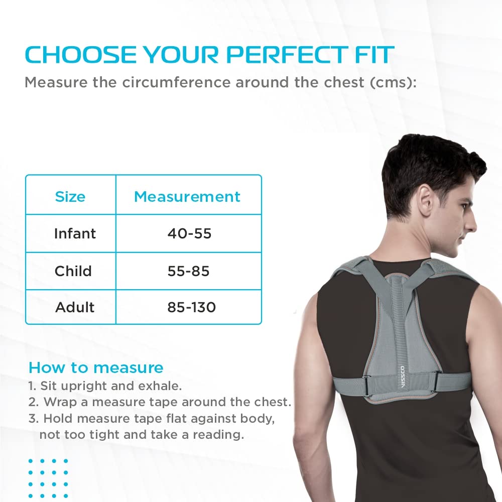 Vissco Clavicle Brace With Shoulder Sleeve for Clavicle fracture, Acromioclavicular joint and sternoclavicular joint injury - Large (Grey)