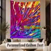 Custom Text Printed Tapestry Chainsaw Man Pattern Large Wall Hanging Indoor Room Decor