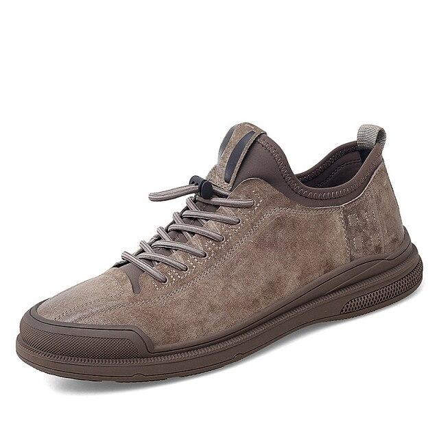 

Модные кроссовки из натуральной кожи, повседневная обувь для мужчин, дышащая классическая мужская обувь цвета песочного хаки, кожаные туфли, кроссовки весна-осень % 7 песочный