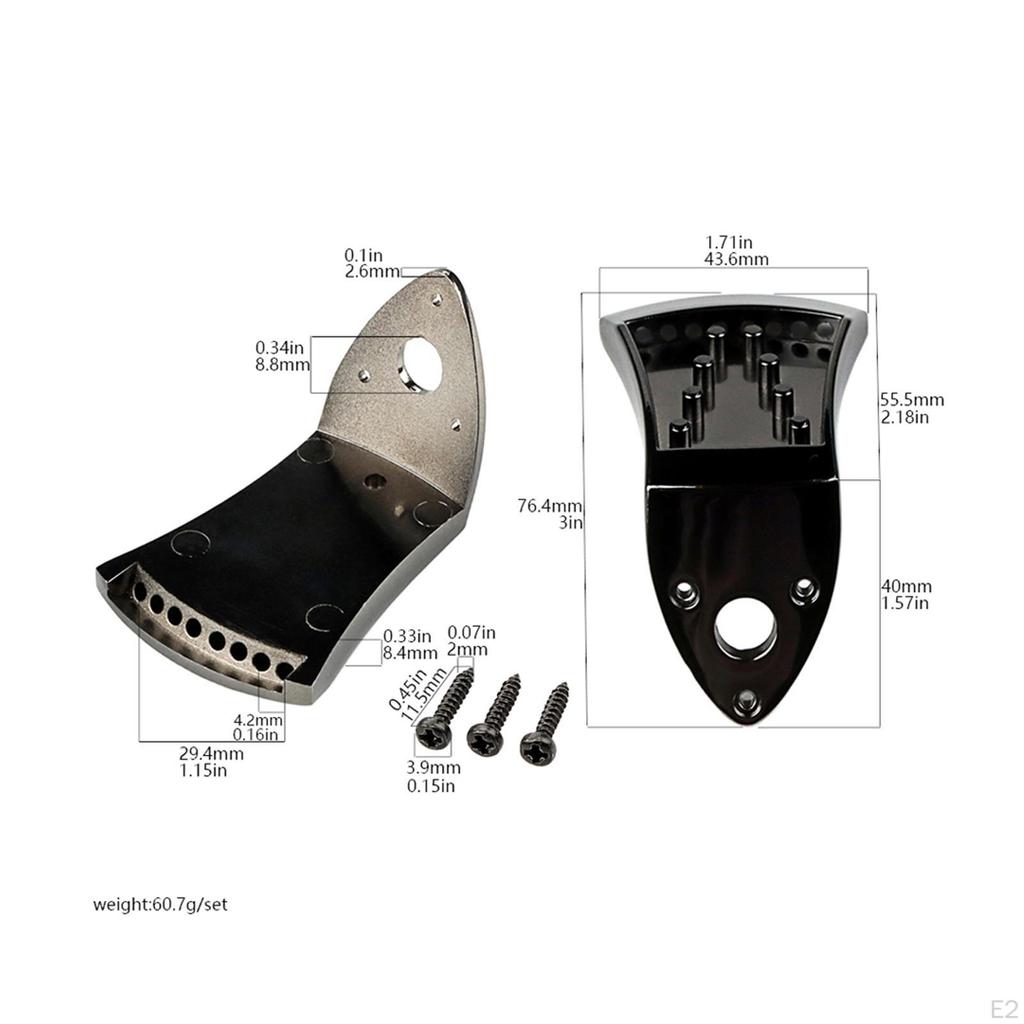 Mandolin Tailpiece with Screws for 8 String Arched Top Plate Replace Bridge